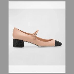 Rene Caovilla NIB Kristen Bicolor Strass Mary Jane Pumps (Orig.$1850) w/tax (7B)